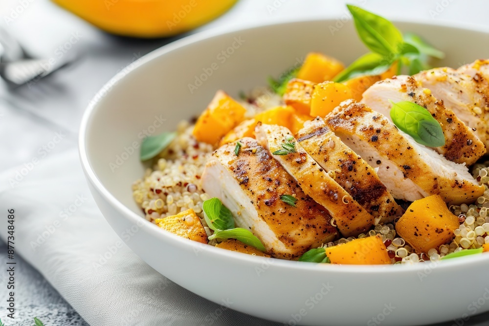Delicious and healthy chicken, quinoa, and butternut squash salad Delicious and healthy chicken, quinoa, and butternut squash salad