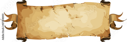 vintage style banner, old parchment with a scroll