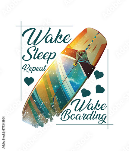 Wakeboard Lover: Wake, Sleep, Repeat Premium Exclusive Design 