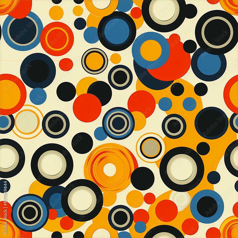 Colorful Circles Pattern Retro Inspired Geometric Design Colorful Circles Pattern Retro Inspired Geometric Design