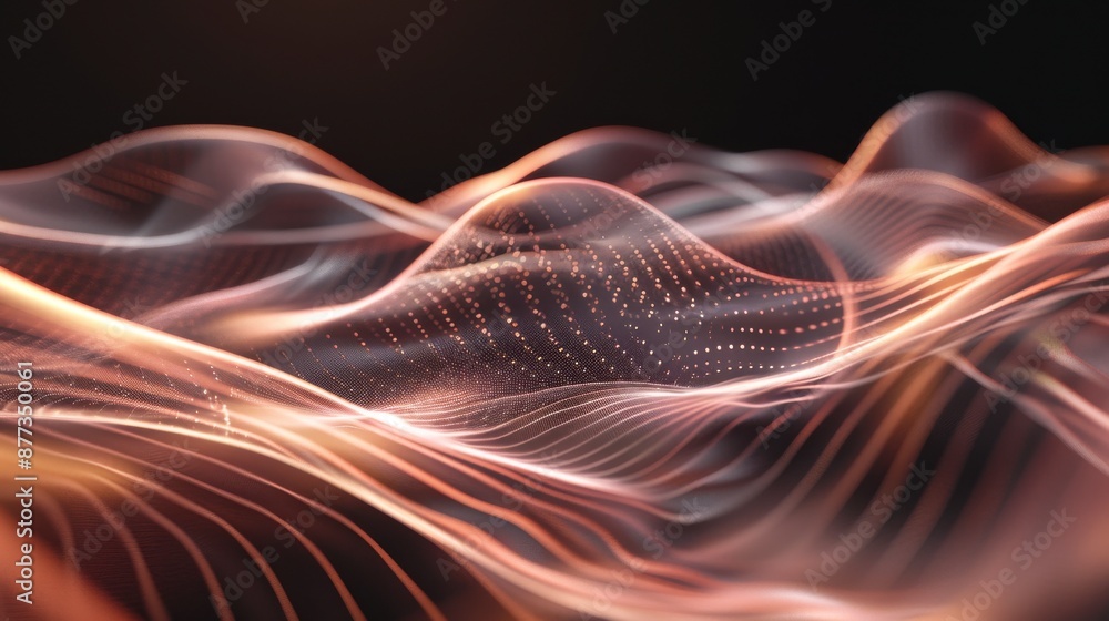 Abstract orange light waves flow over a black background Abstract orange light waves flow over a black background