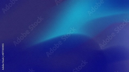 Abstract background Flat style. Freeform blue gradient color background with defocused blur and noise effects. Light and dark blue colors copy space 