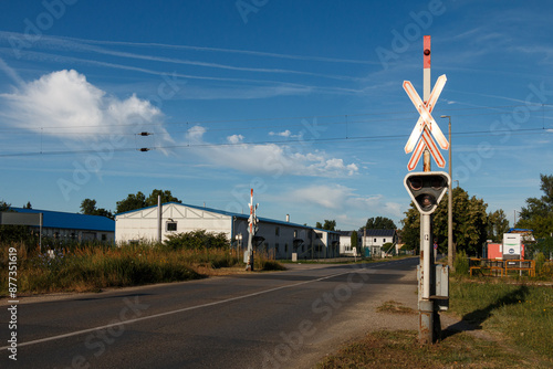 Fotografie Working level crossing lights.