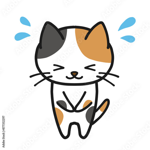 Quadro su tela 焦りながらお辞儀する三毛猫
