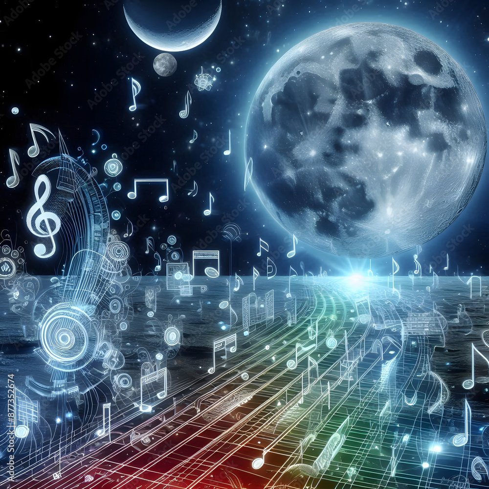 musical moon abstraction musical moon abstraction