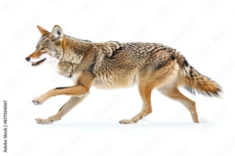 Fototapeta premium Coyote Running in Snow