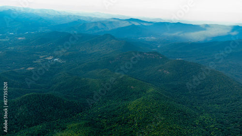 Aerial Shot of Appalachian Mountains at Sunset