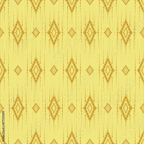 Gold geometric ethnic seamless pattern traditional. Native striped. Thai style.