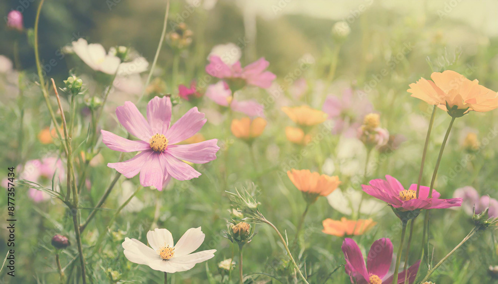 A picturesque summer meadow bursting with colorful flowers, showcasing the vibrant beauty of nature's palette. A picturesque summer meadow bursting with colorful flowers, showcasing the vibrant beauty of nature's palette.