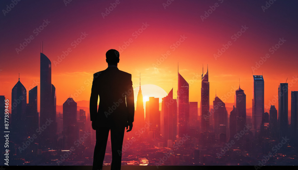 silhouette of a person in the city silhouette of a person in the city
