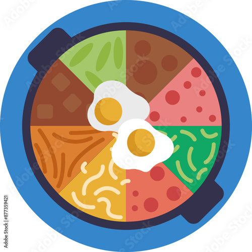 Representing South Korea's rich culinary heritage, Bibimbap showcases the country's commitment to fresh ingredients and balanced nutrition.