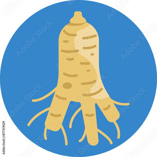 A symbolic illustration of ginseng, reflecting South Korea's deep cultural respect for nature and traditional medicine.