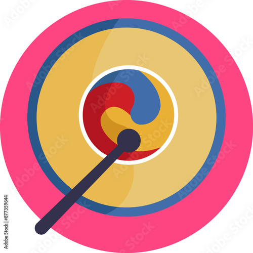 This icon represents a traditional Korean drum, known as "janggu" or "buk," used in various cultural performances and ceremonies in South Korea.