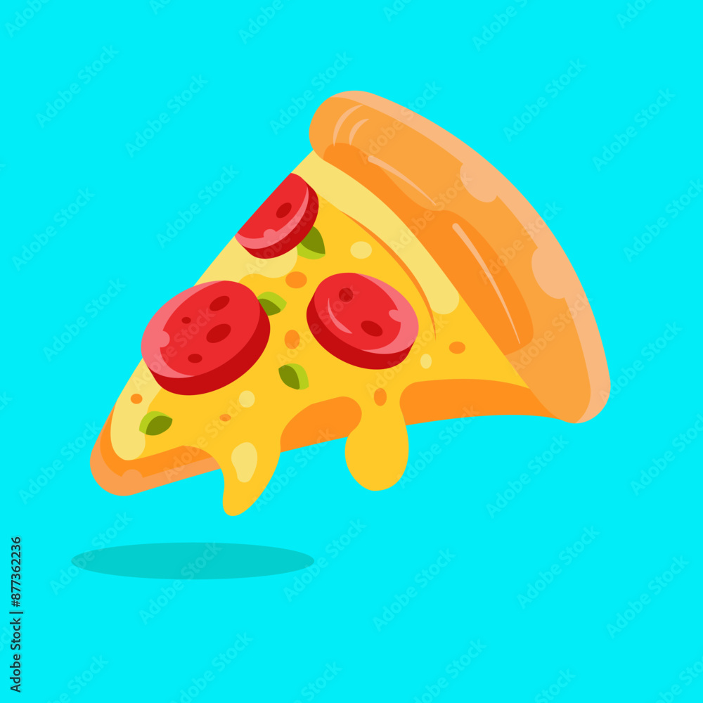 Slice Of Pizza icon Vector Illustration. Fast Food Concept Isolated Vector, flat illustration style Slice Of Pizza icon Vector Illustration. Fast Food Concept Isolated Vector, flat illustration style