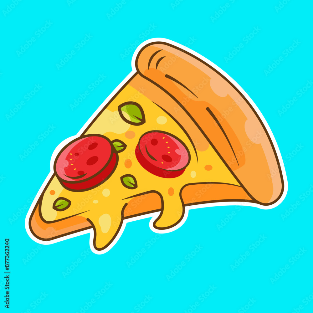 Slice Of Pizza icon Vector Illustration. Fast Food Concept Isolated Vector, food illustration Slice Of Pizza icon Vector Illustration. Fast Food Concept Isolated Vector, food illustration