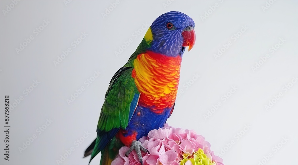 Naklejka premium parrot on a branch