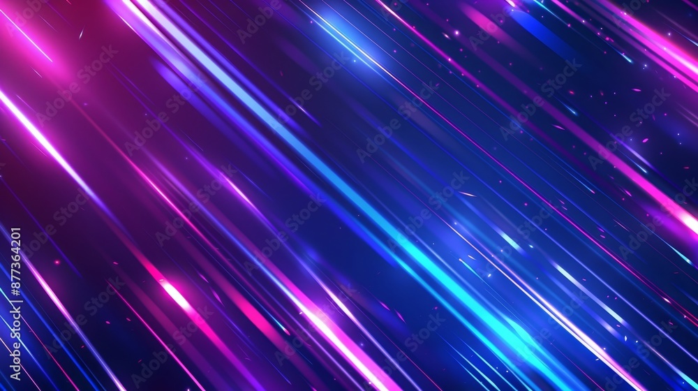 3D render, abstract geometric background, glowing neon pink blue violet lines, laser rays in dark room, ultraviolet spectrum light. Situation in the future. 3D render, abstract geometric background, glowing neon pink blue violet lines, laser rays in dark room, ultraviolet spectrum light. Situation in the future.