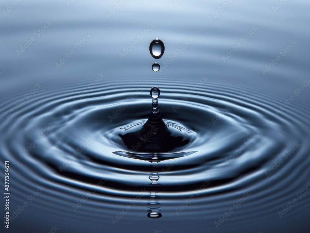 A single water droplet falling into the calm waters, creating ripples that spread out from its center, creating an elegant and serene visual effect. A single water droplet falling into the calm waters, creating ripples that spread out from its center, creating an elegant and serene visual effect.