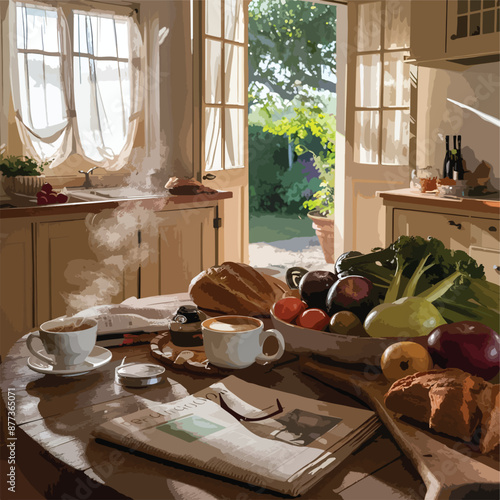 still life with vegetables and fruits 