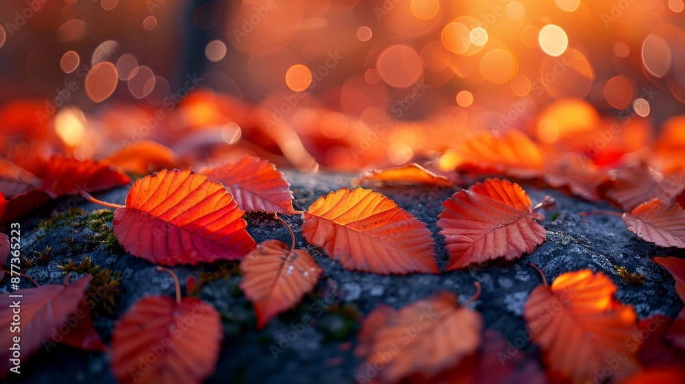 Beautiful Autumn Leaves with Bokeh Background - Generative AI Beautiful Autumn Leaves with Bokeh Background - Generative AI