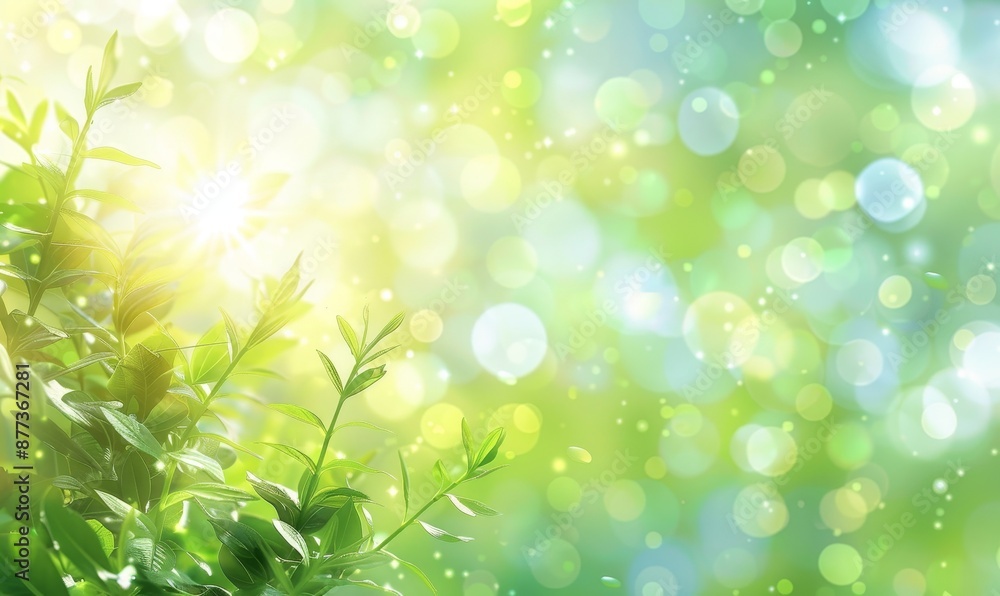 Green grass and blue sky abstract background with bokeh: World environment day concept Green grass and blue sky abstract background with bokeh: World environment day concept