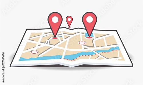 Map with Marked Locations