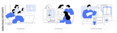 3D printing workshop isolated cartoon vector illustrations se