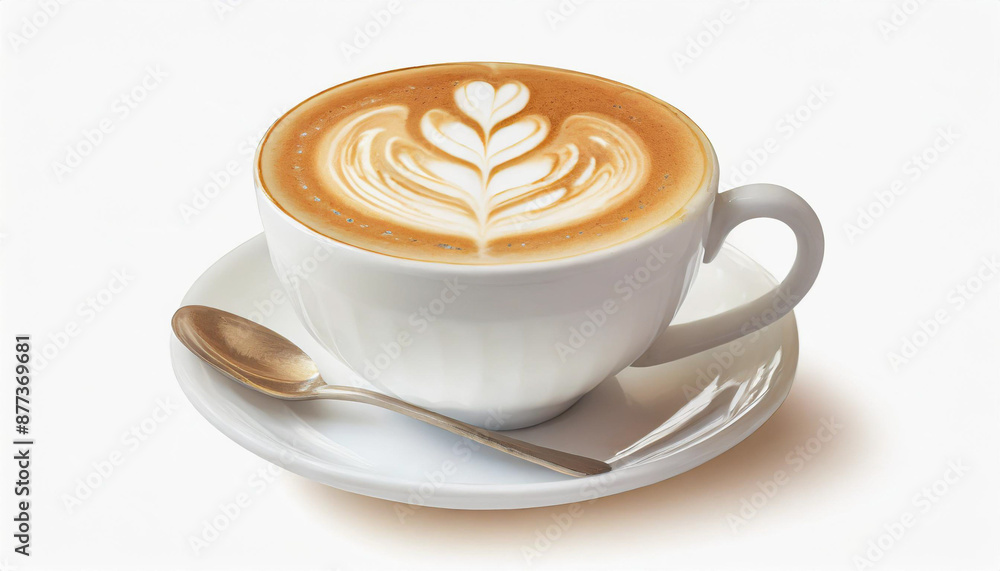 Cup of coffee latte isolated on white backgroud with clipping path Cup of coffee latte isolated on white backgroud with clipping path