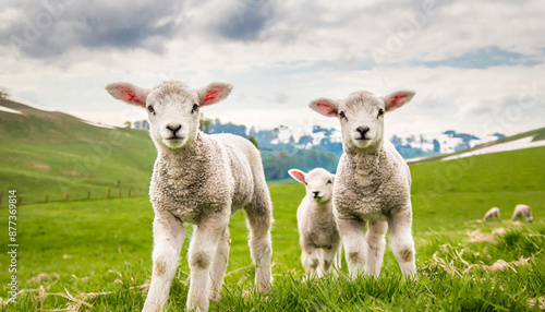 curious lambs in spring © netsay