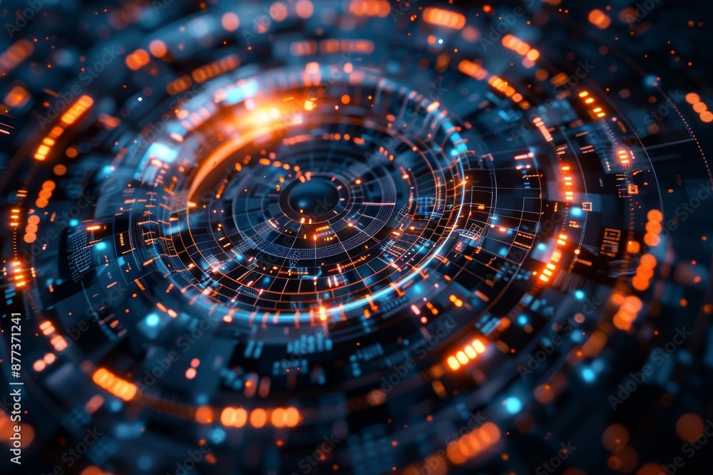 Circular hud element virtual reality of big data for technology business. Sublime Stock Image. Circular hud element virtual reality of big data for technology business. Sublime Stock Image.
