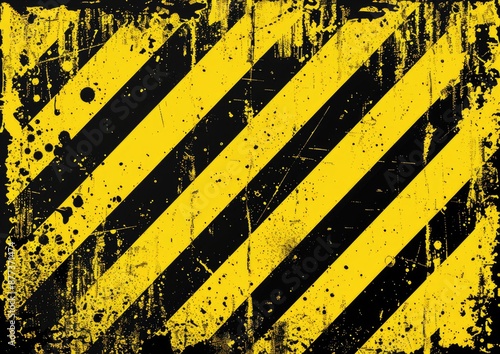 Distressed Yellow and Black Sign photo