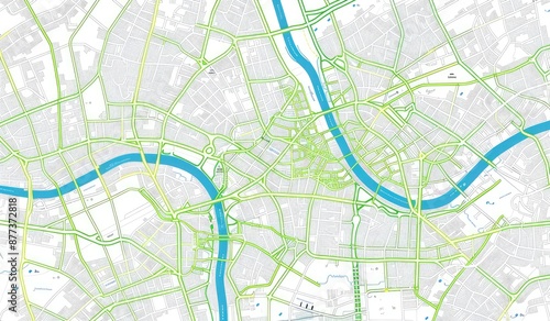 City Map Showing Streets and Waterways photo