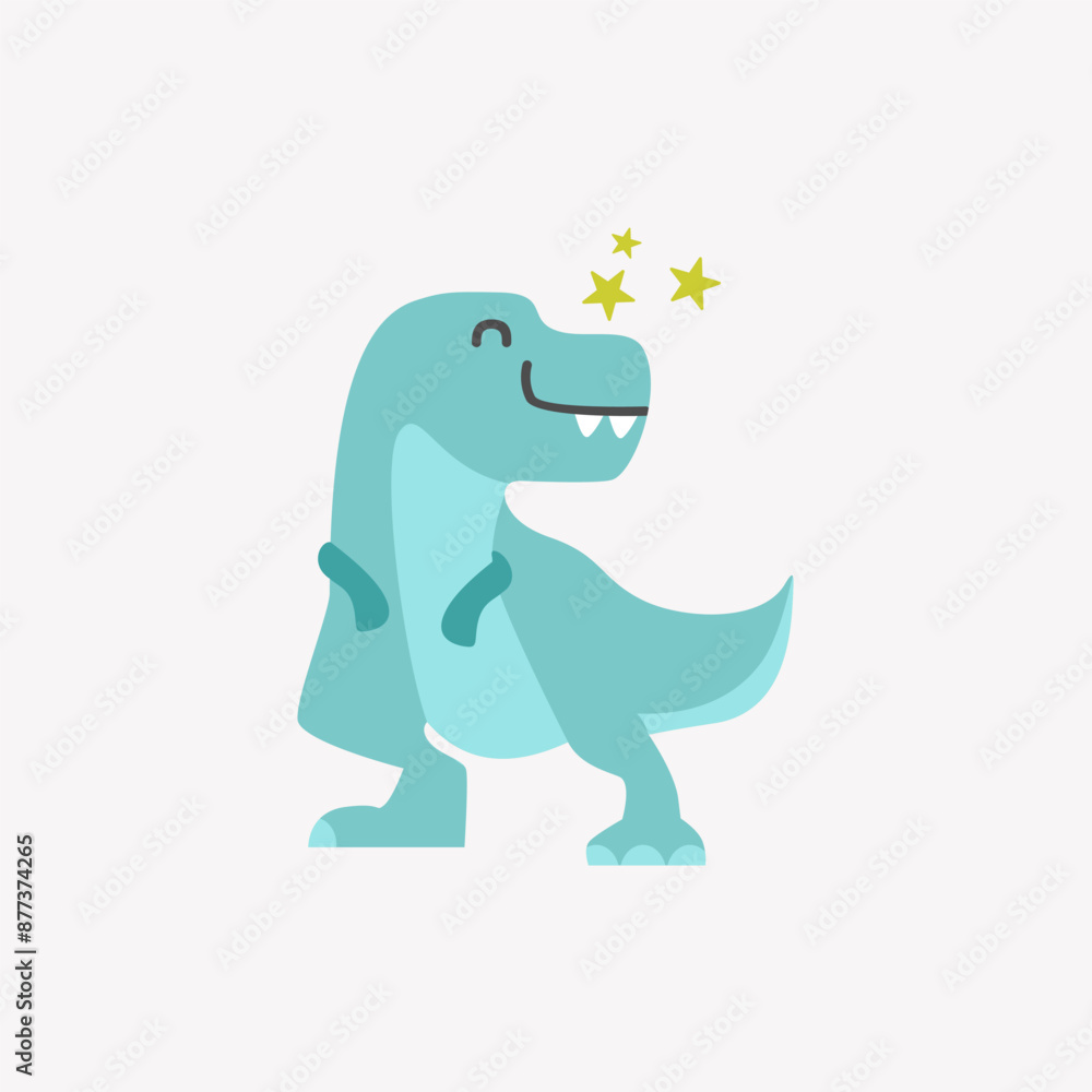 Fototapeta premium Cute T-Rex cartoon character vector illustration