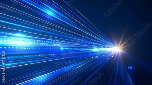 Light ray stripe motion background for futuristic digital technology design. © Mark