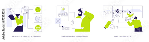 Entry permission abstract concept vector illustrations.