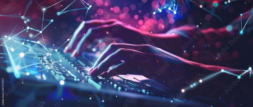 woman's hand typing on laptop woman's hand typing on laptop
