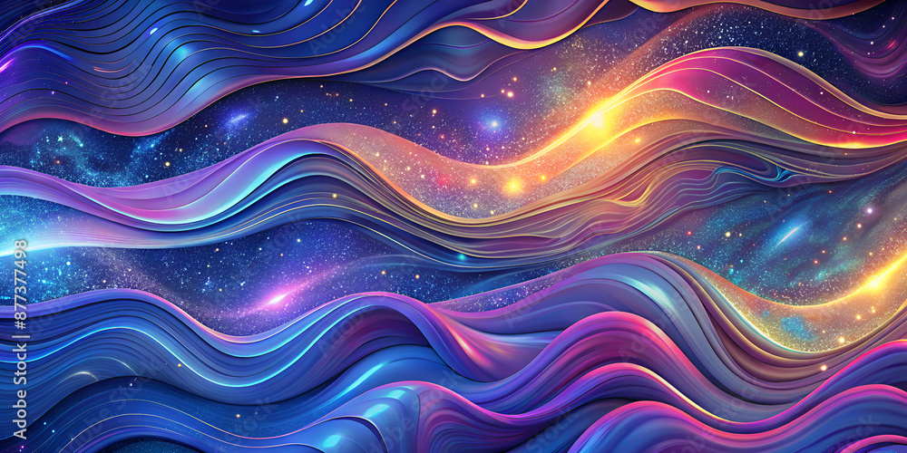 Fototapeta premium abstract background with colorful wavy lines