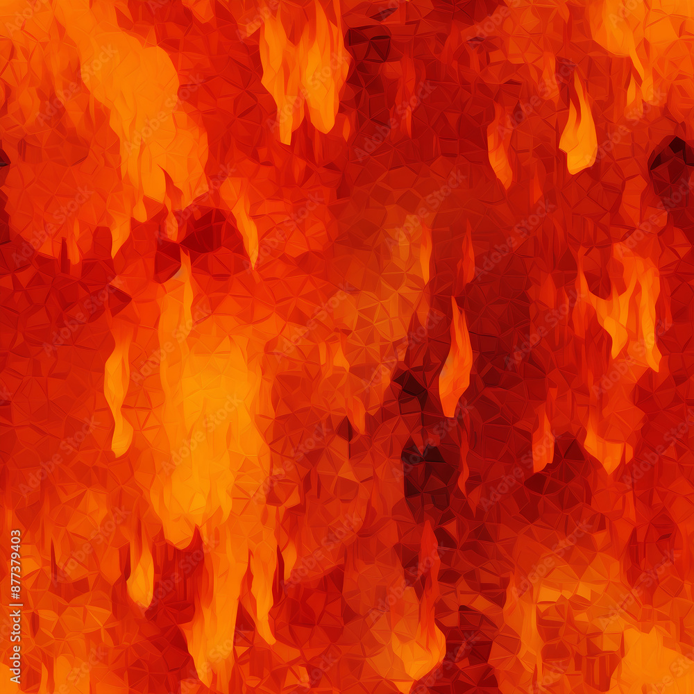 Seamless Pattern of Drawn Fire Flames Seamless Pattern of Drawn Fire Flames