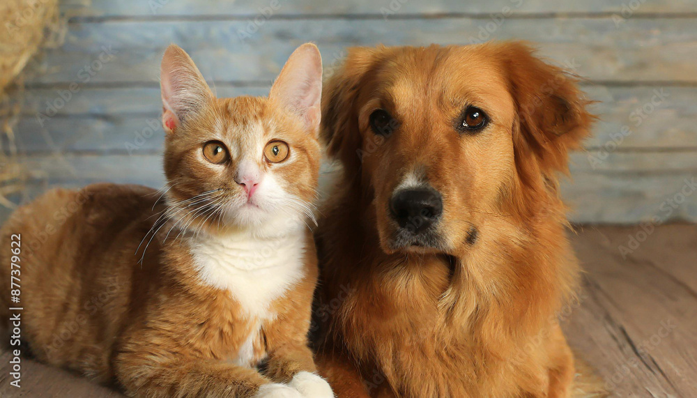 Cute dog and cat together Cute dog and cat together