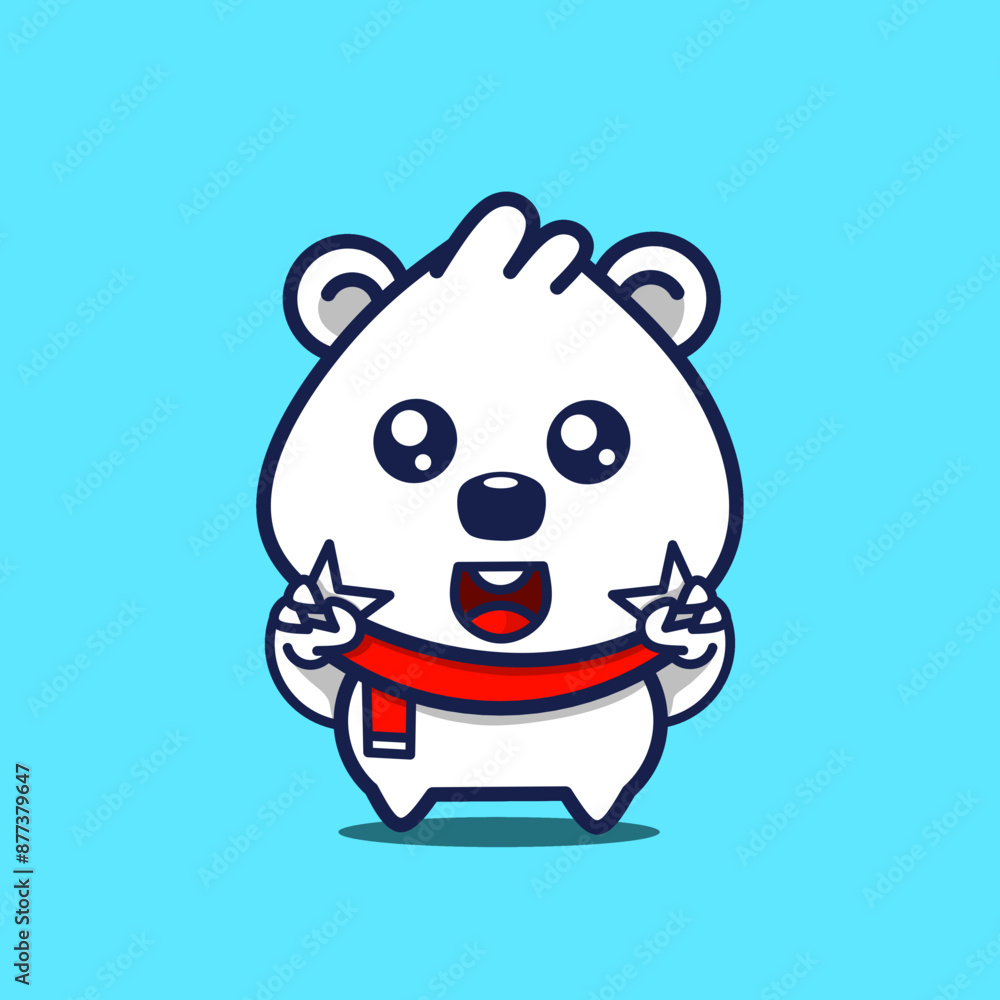 Naklejka premium Cute cartoon polar bear