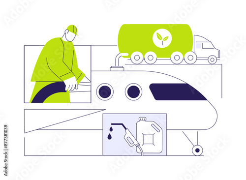 Sustainable aviation fuel abstract concept vector illustration.