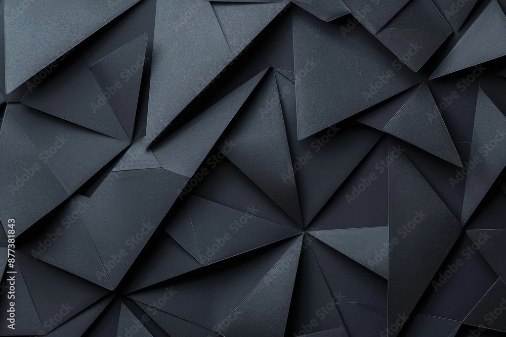 Abstract composition of geometric shapes on black paper Abstract composition of geometric shapes on black paper