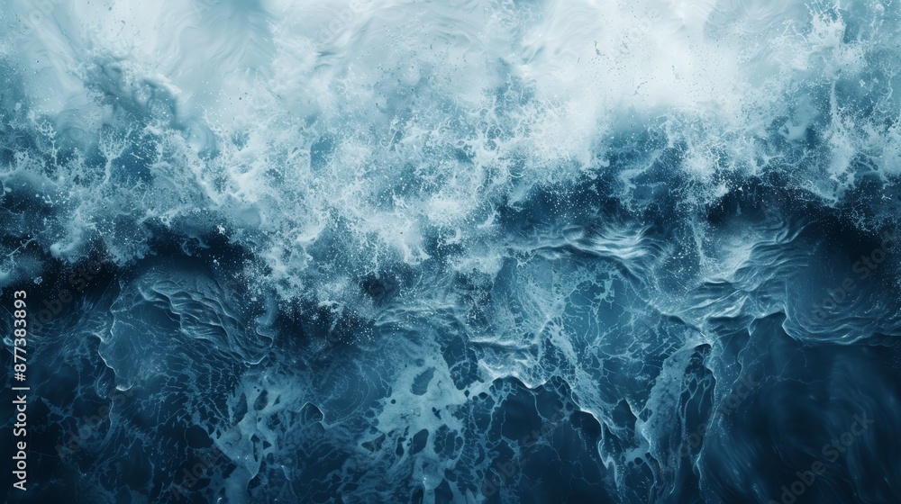 Abstract blue and white background with swirling patterns reminiscent of ocean waves or clouds. Abstract blue and white background with swirling patterns reminiscent of ocean waves or clouds.