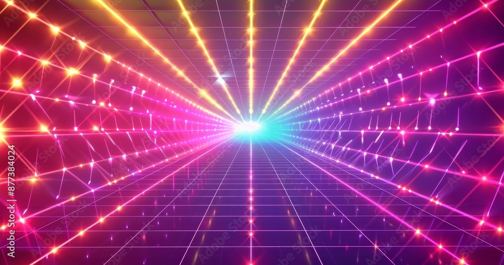 This futuristic grid landscape was created in the 80's. Its digital surface represents a digital surface. This 3D illustration would work well in the 1980's style. This futuristic grid landscape was created in the 80's. Its digital surface represents a digital surface. This 3D illustration would work well in the 1980's style.