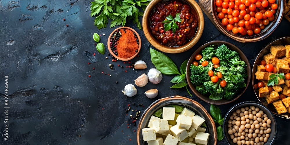 Flexitarian Diet Plant-Based with Occasional Tofu for Health. Concept Flexitarian Diet, Plant-Based Eating, Tofu Benefits, Healthy Living, Nutrition Choices Flexitarian Diet Plant-Based with Occasional Tofu for Health. Concept Flexitarian Diet, Plant-Based Eating, Tofu Benefits, Healthy Living, Nutrition Choices