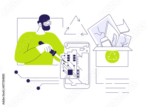 E-waste management abstract concept vector illustration.