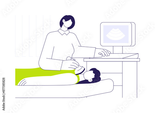 Thyroid check up abstract concept vector illustration.