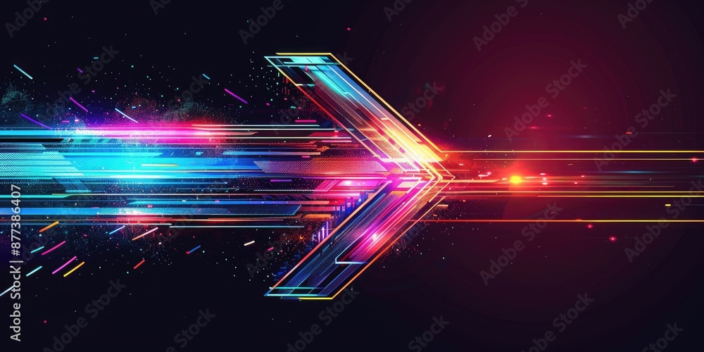 Obraz premium Neon Light Speed Arrow