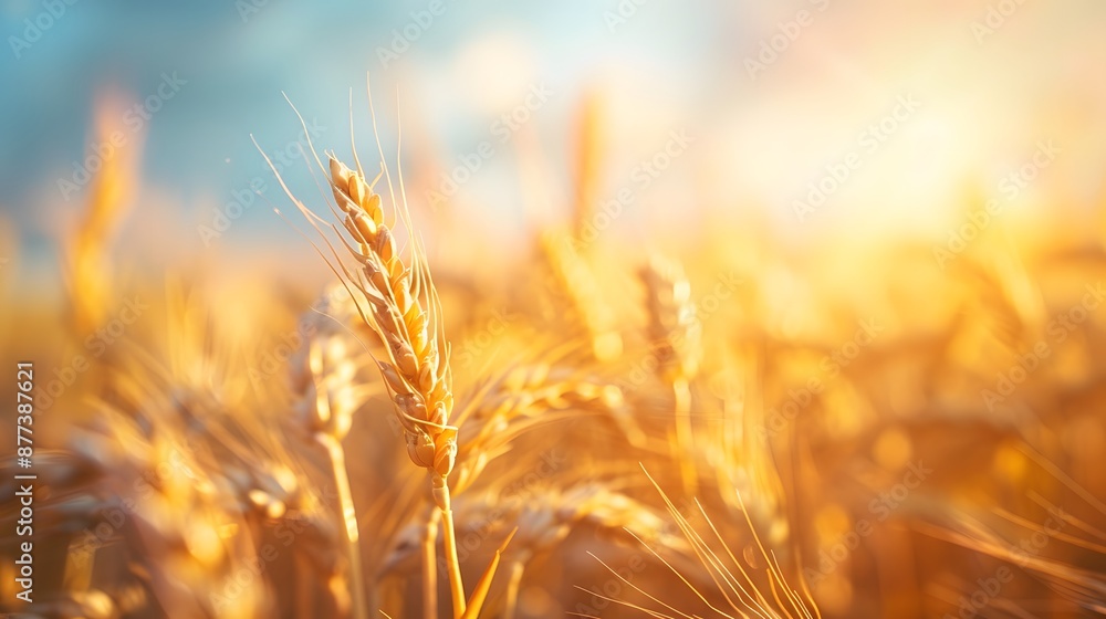 Wheat field, golden wheat medow, summer nature landscape Wheat field, golden wheat medow, summer nature landscape