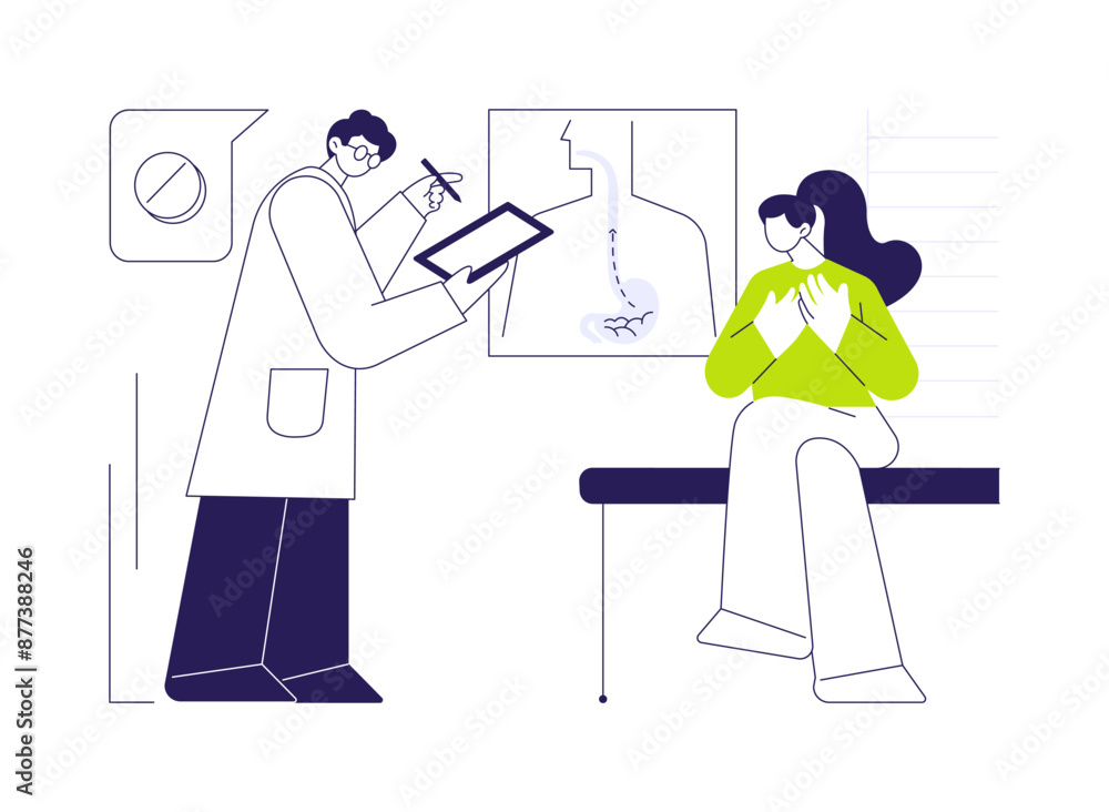 Heartburn abstract concept vector illustration. Heartburn abstract concept vector illustration.